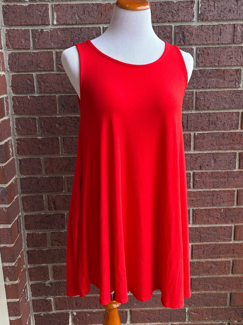 Classic Red Sleeveless Mini Swing Dress
